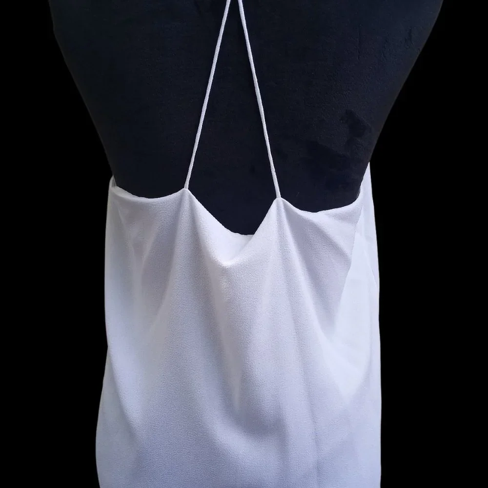 Tibi New York White Sheer Tank Sz L flowy Summer Festival Boho Strappy Cami - Picture 2 of 6